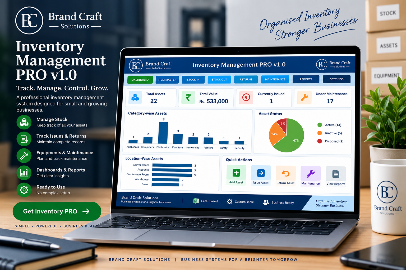 Inventory Management PRO workbook and product presentation